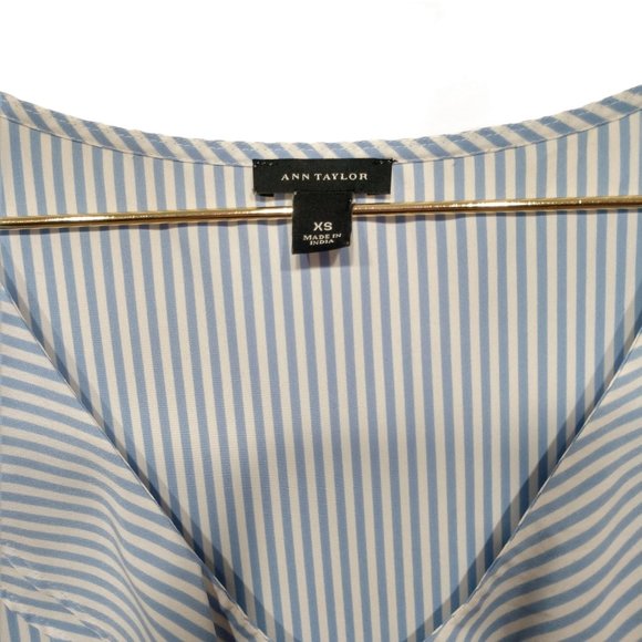 Ann Taylor Striped Ruffle Tank Top Blouse Size XS - Picture 9 of 11